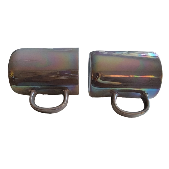 Iridescent Mugs 8 oz Set of 2 NEW - Picture 3 of 6